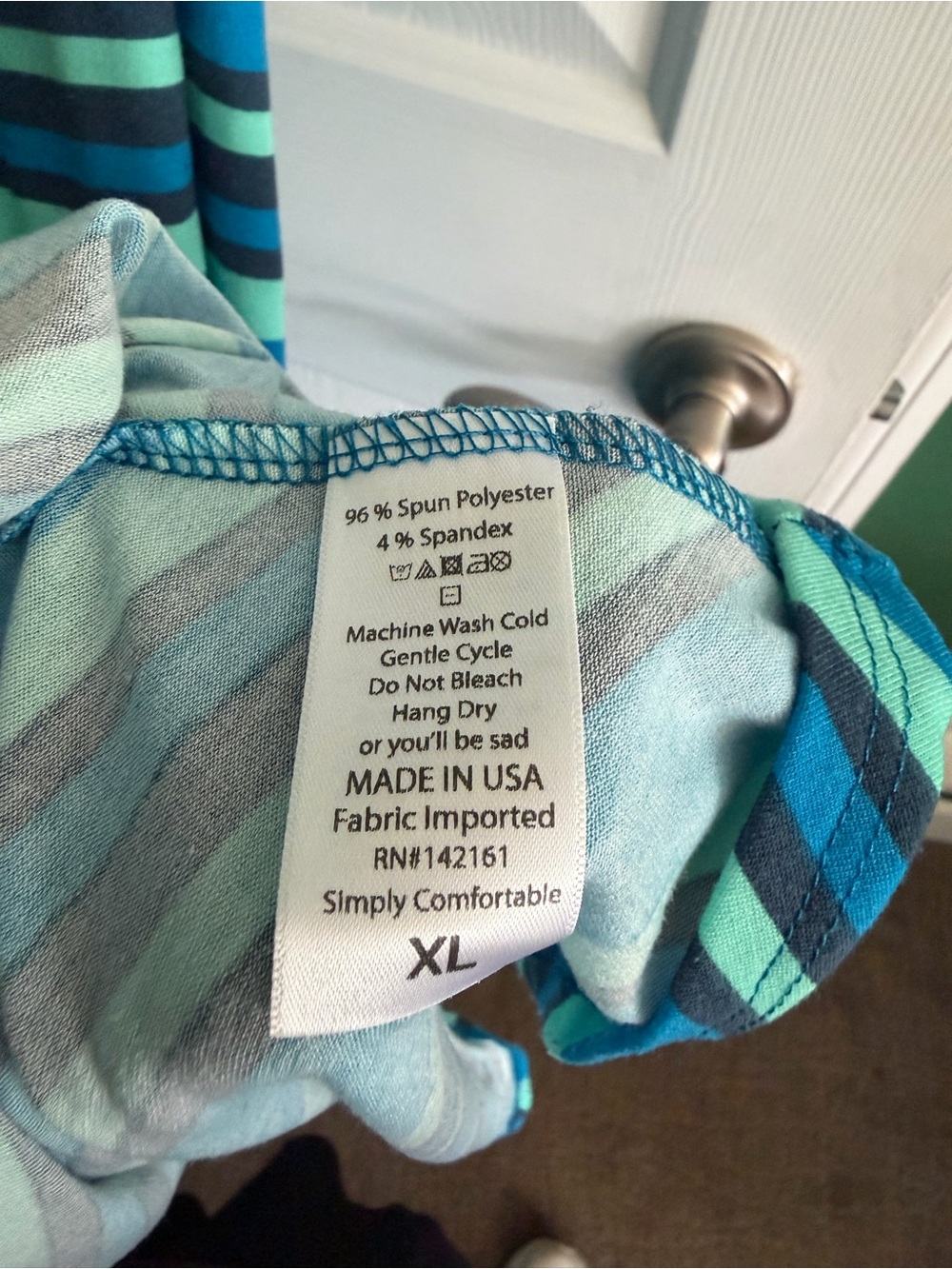 LuLaRoe Striped Teal and Navy Maxi Skirt - Picture 4 of 4